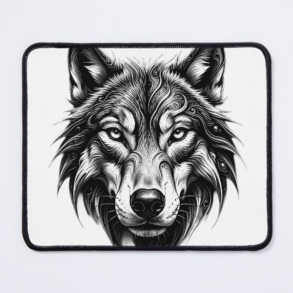 Item preview, Monochrome Tribal Wolf: Fierce Spirit designed and sold by SupernovaNote.