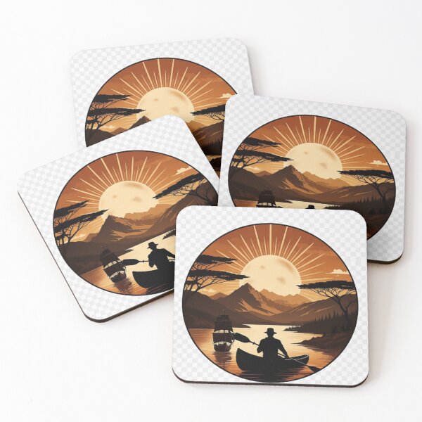 Item preview, Vintage Canoe Sunset Wall Art | Mountain Lake Adventure Printable designed and sold by GalleryPeak.