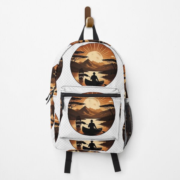 Item preview, Vintage Canoe Sunset Wall Art | Mountain Lake Adventure Printable designed and sold by GalleryPeak.