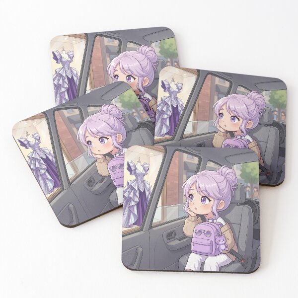 Item preview, Anime Girl Dreaming Purple Dress designed and sold by Azurart2.