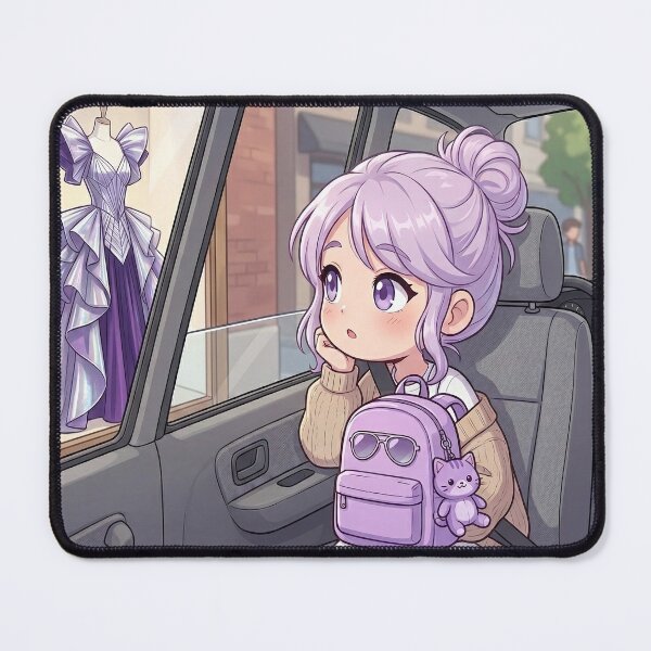 Item preview, Anime Girl Dreaming Purple Dress designed and sold by Azurart2.