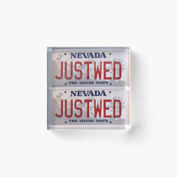 Item preview, Just Wed License Plate Nevada designed and sold by collageDP.