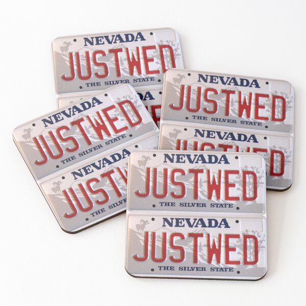 Item preview, Just Wed License Plate Nevada designed and sold by collageDP.