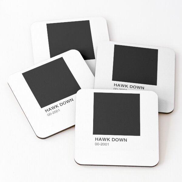 Item preview, Hawk Down Movie Black Colour Swatch - White Border designed and sold by The Colourful Game.