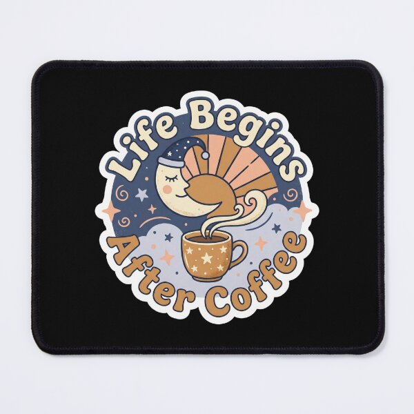 Item preview, Life Begins After Coffee Retro Coffee Badge designed and sold by Sketchlegacy.