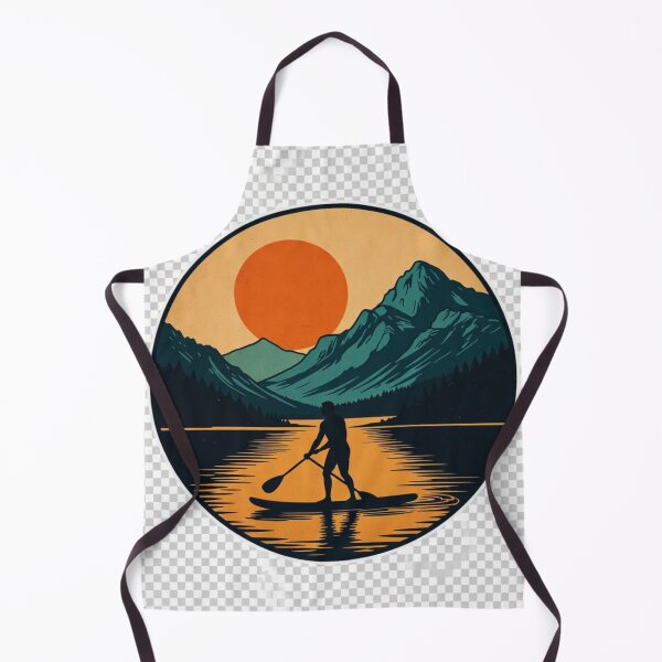 Item preview, Paddle Board Sunset Wall Art | Retro Mountain Lake Printable designed and sold by GalleryPeak.