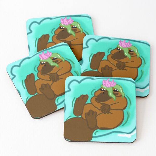 Item preview, Floating Platypus with a Lily pad on its head designed and sold by TorriesShop.