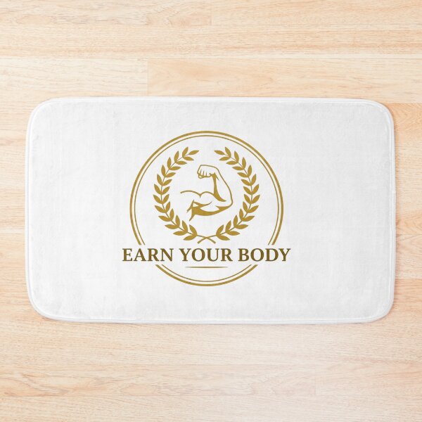 Item preview, Earn Your Body Gym Fitness Workout Motivational Quote designed and sold by JeevanStickers.
