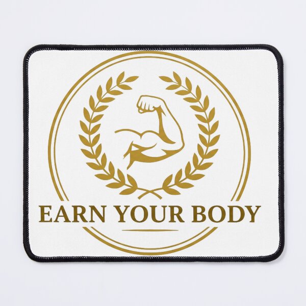 Item preview, Earn Your Body Gym Fitness Workout Motivational Quote designed and sold by JeevanStickers.