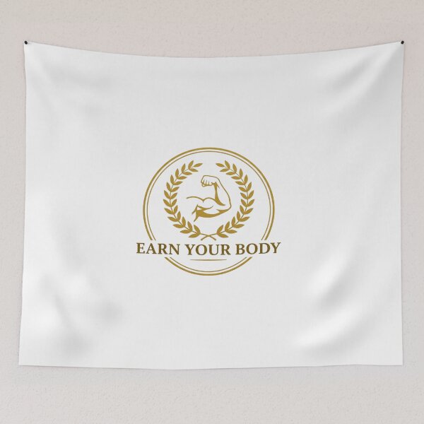 Item preview, Earn Your Body Gym Fitness Workout Motivational Quote designed and sold by JeevanStickers.