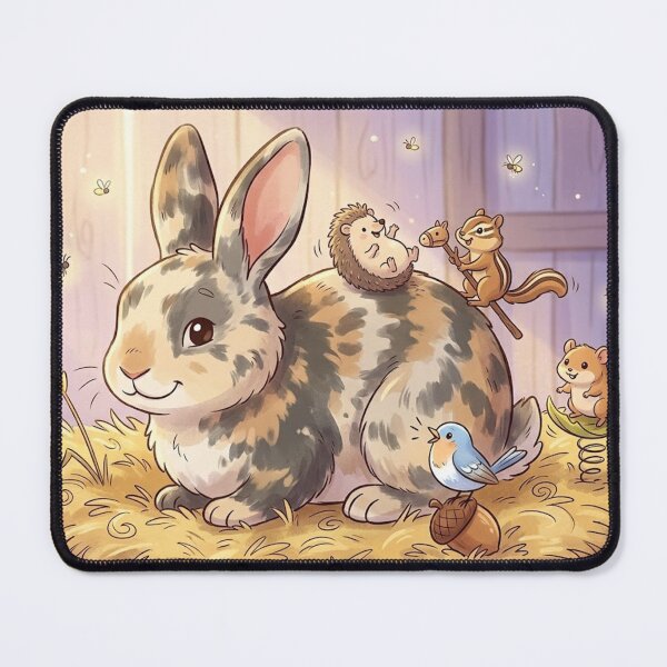 Item preview, Whimsical Woodland Friends Rabbit Illustration – Enchanting Forest Critters Art Print designed and sold by AirCrayons27.