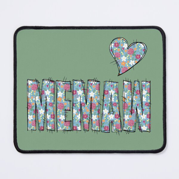 Item preview, MEMAW Grandma Floral Stitch Pattern with green background designed and sold by missmann.