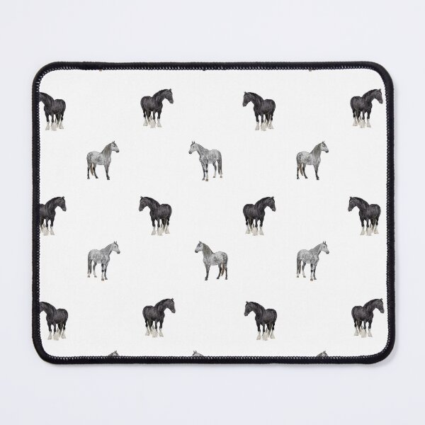 Item preview, Black And White watercolor horses on white designed and sold by Polachee.