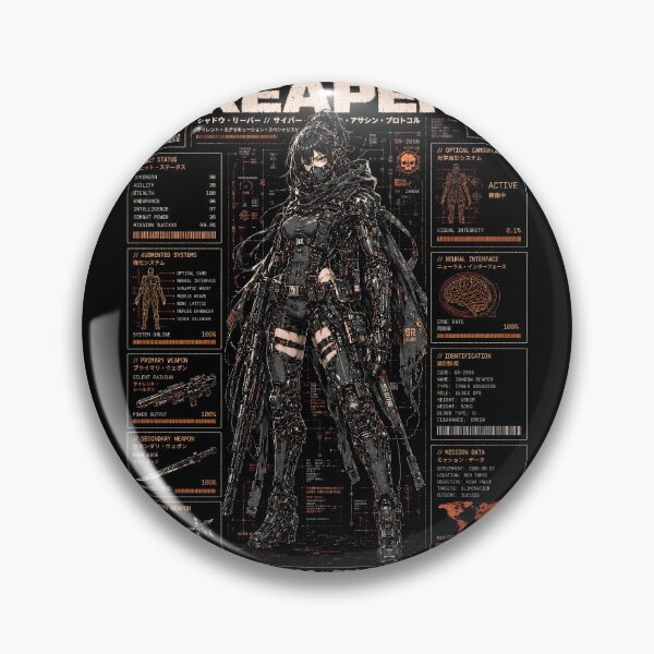 Item preview, SHADOW REAPER: Cyberpunk Anime Assassin & Tactical Mecha HUD designed and sold by saamessart.