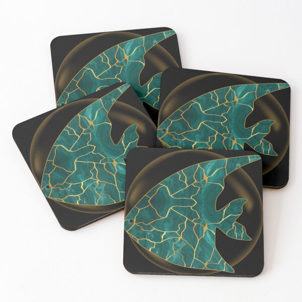 Item preview, Elegant Kintsugi Fish Art Tee | Japanese Inspired Marine Graphic designed and sold by QuirkyCloud Designs.