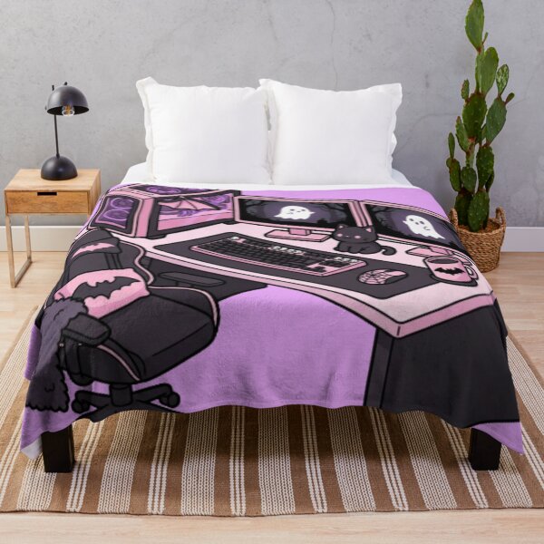 Item preview, Pastel Goth Gamer Girl PC Setup Spooky Kawaii designed and sold by CozyDesignsCo.
