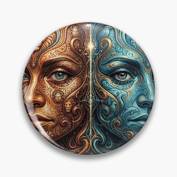 Item preview, Celestial Gemini Duality: Mythic Symbols Portrait designed and sold by SupernovaNote.