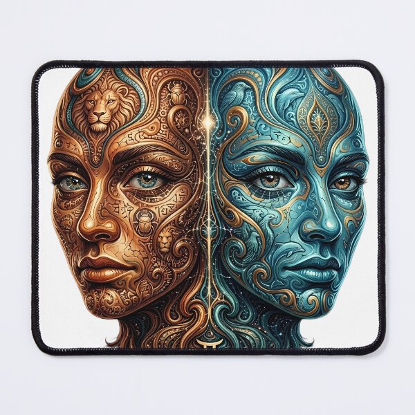 Item preview, Celestial Gemini Duality: Mythic Symbols Portrait designed and sold by SupernovaNote.