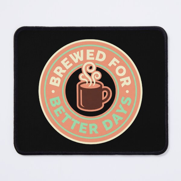 Item preview, Brewed For Better Days Retro Coffee Badge designed and sold by Sketchlegacy.