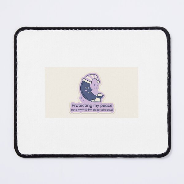 Item preview, Cute Sleepy Moon Protecting My Peace 9 PM Sleep Schedule Sticker designed and sold by The Existential Grind.