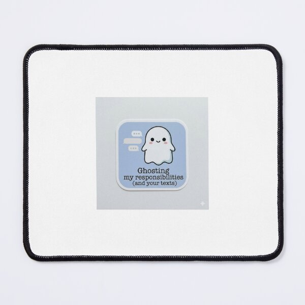 Item preview, Cute Kawaii Ghosting My Responsibilities and Your Texts Sticker designed and sold by The Existential Grind.