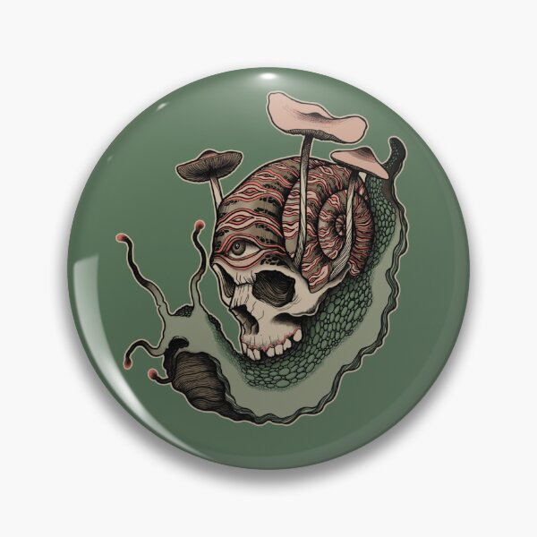 Item preview, Skull Snail Mushroom Dark Art Print | Gothic Nature Surreal Tattoo Style Illustration designed and sold by Jaes Bidwell Tattoo Artist Margaret River .