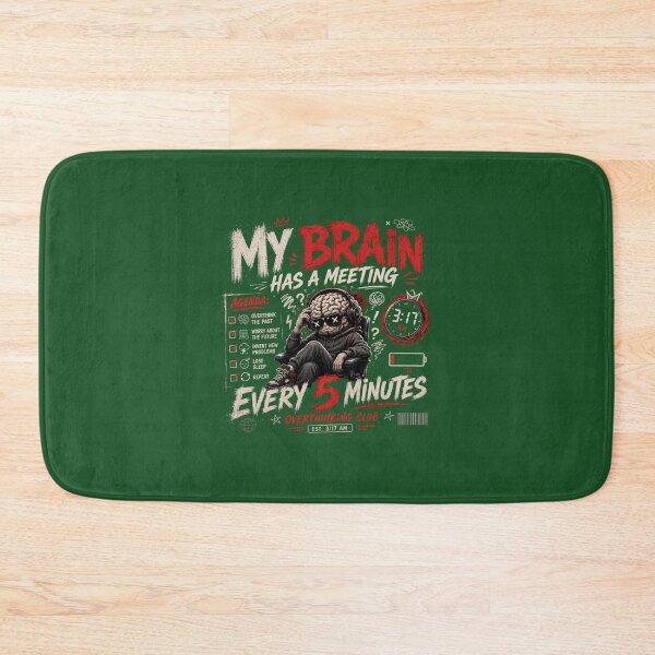 Item preview, MY BRAIN HAS A MEETING EVERY 5 MINUTES | OVERTHINKING CLUB T-SHIRT designed and sold by LowBatteryStudio ⭐.