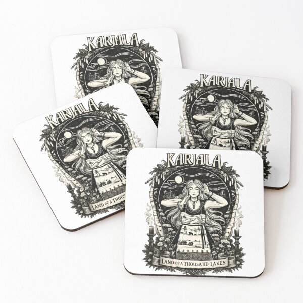 Item preview, Karjala Land of a Thousand Lakes Vintage Nordic Folk Art designed and sold by CatLovers Studio.