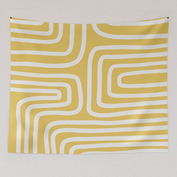 Item preview, Minimalistic Yellow Abstract Line Art designed and sold by soheedesigns.