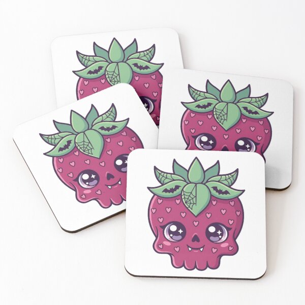 Item preview, Kawaii Strawberry Skull Pastel Goth Fruit Aesthetic designed and sold by CozyDesignsCo.