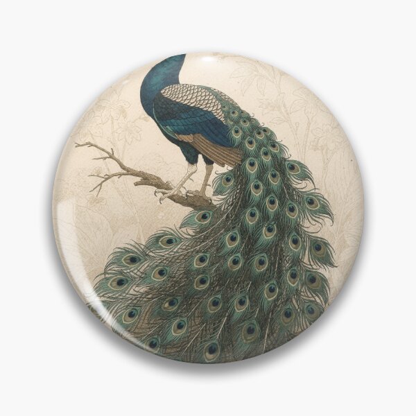 Item preview, Art Nouveau Gold Peacock designed and sold by PictorialWhimsy.