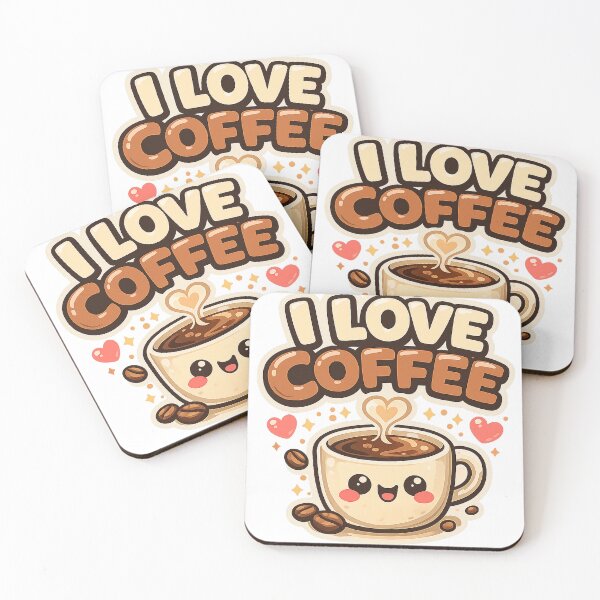Item preview, I Love Coffee Cute Kawaii Coffee Lover designed and sold by Gift Phrase Studio.