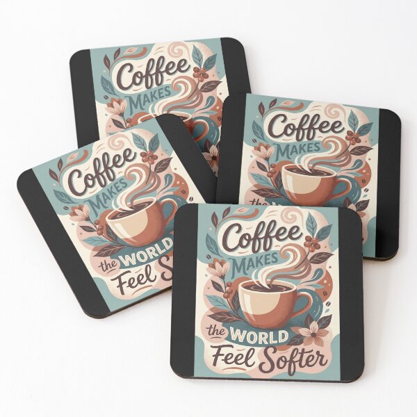 Item preview, Coffee Makes The World Feel Softer Floral Poster Design designed and sold by Sketchlegacy.