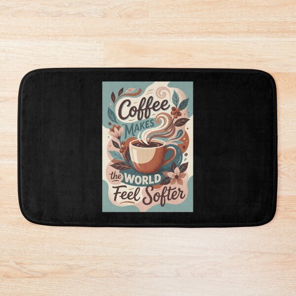 Item preview, Coffee Makes The World Feel Softer Floral Poster Design designed and sold by Sketchlegacy.
