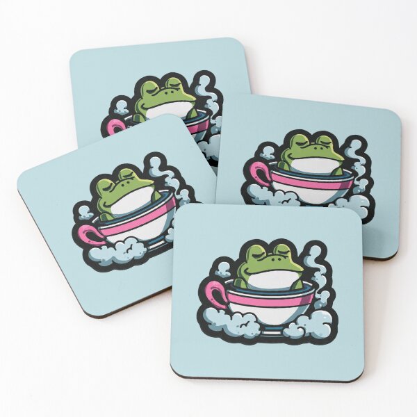 Item preview, Relaxed Frog Hot Tub Teacup Unbothered Design designed and sold by BooDesignStudio.