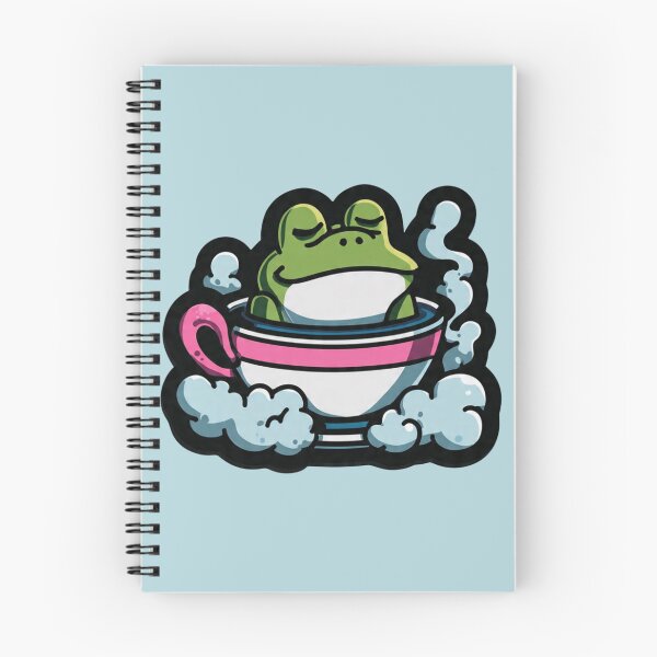 Item preview, Relaxed Frog Hot Tub Teacup Unbothered Design designed and sold by BooDesignStudio.