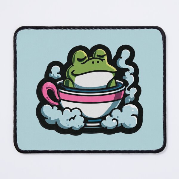 Item preview, Relaxed Frog Hot Tub Teacup Unbothered Design designed and sold by BooDesignStudio.