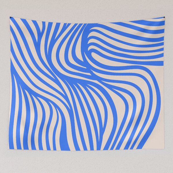 Item preview, Minimalistic Blue Abstract Line Art designed and sold by soheedesigns.