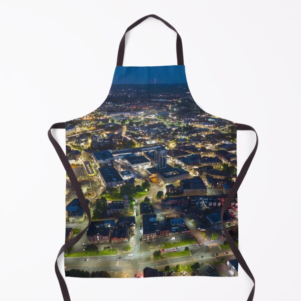 Item preview, Blackburn Town Centre at Night — Aerial Drone Blue Hour, Lancashire designed and sold by Shafiq Khan.