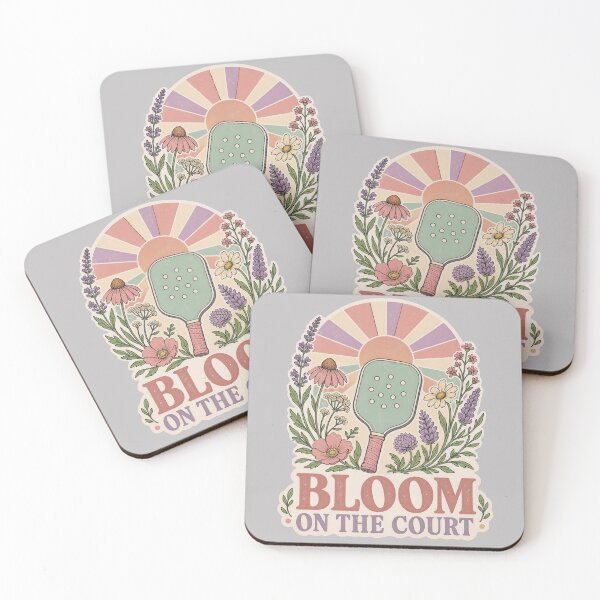 Item preview, Funny pickleball quote for girls - bloom on the court - Vintage retro pickleball art designed and sold by BelievingCreate.