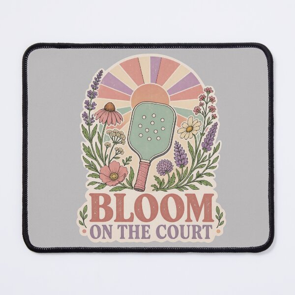 Item preview, Funny pickleball quote for girls - bloom on the court - Vintage retro pickleball art designed and sold by BelievingCreate.