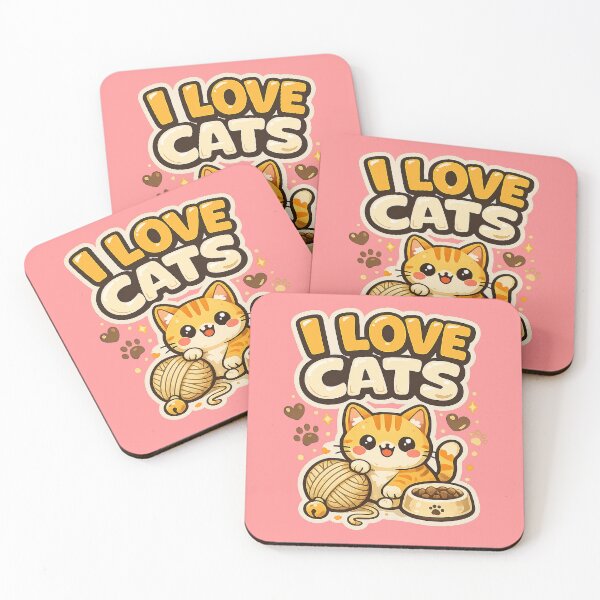 Item preview, I Love Cats Cute Kawaii Cat Lover designed and sold by Gift Phrase Studio.