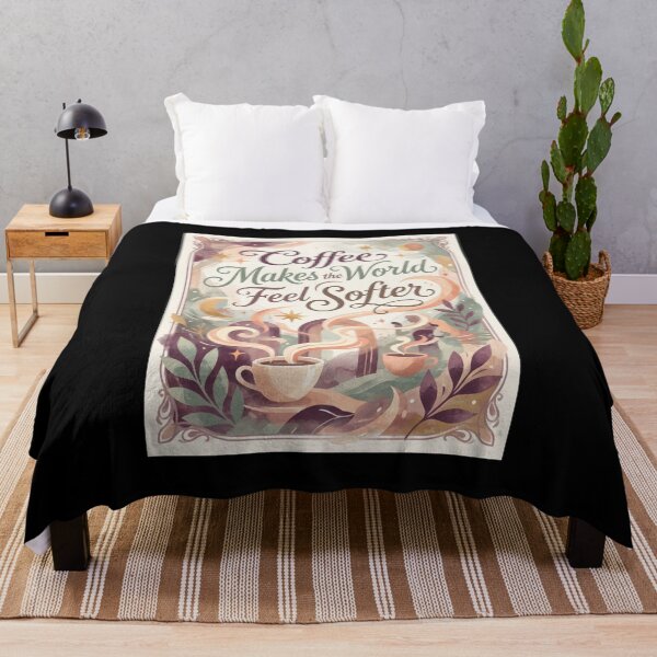 Item preview, Boho Coffee Makes The World Softer Art Print designed and sold by Sketchlegacy.