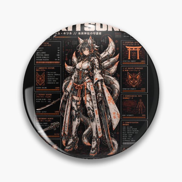 Item preview, MECHA KITSUNE: Cyberpunk Shrine Guardian & Anime Mecha HUD designed and sold by saamessart.