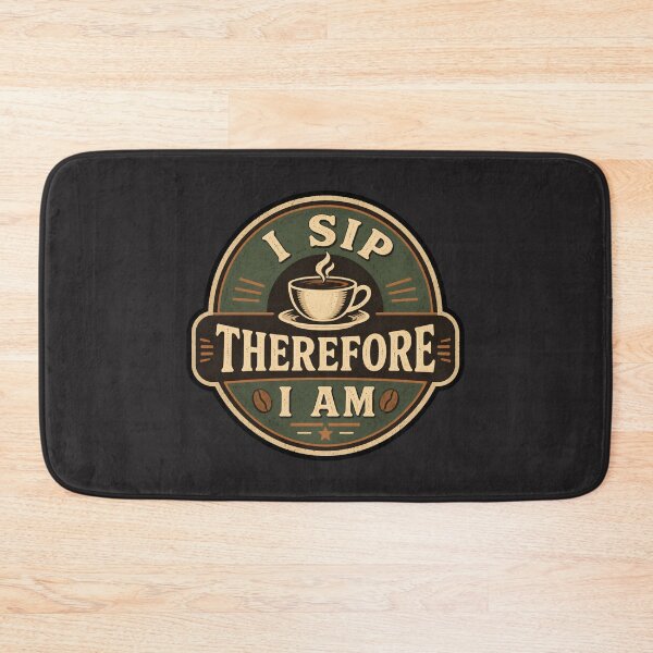 Item preview, I Sip Therefore I Am Funny Coffee Quotes  designed and sold by DemureArtsy.