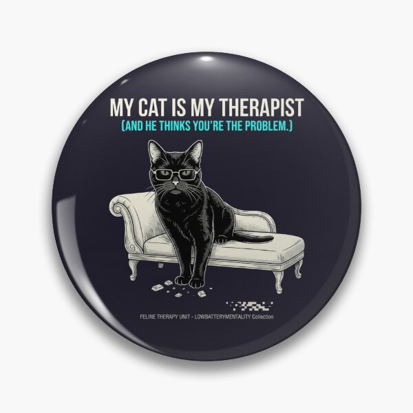 Item preview, Funny Cat Is My Therapist Sarcastic Glitch Streetwear designed and sold by LowBatteryStudio ⭐.
