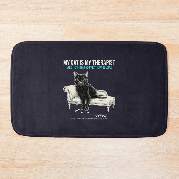 Item preview, Funny Cat Is My Therapist Sarcastic Glitch Streetwear designed and sold by LowBatteryStudio ⭐.
