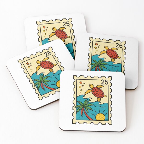 Item preview, Tropical Turtle Sunset Stamp designed and sold by Sticker-Crafts.