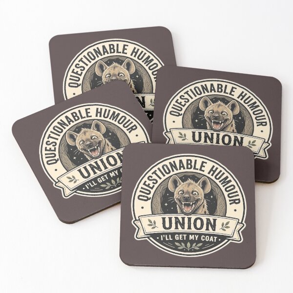 Item preview, Questionable Humour Union T-Shirt - I'll Get My Coat Hyena Vintage Badge Logo Design  designed and sold by Halejo68.