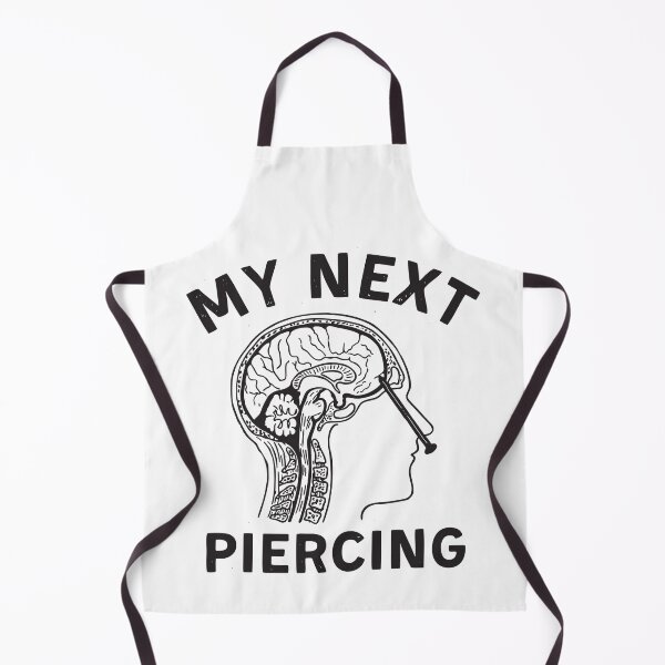 Item preview, My Next Piercing Brain Nail Funny Dark Humor Design designed and sold by FlatInkStudio.